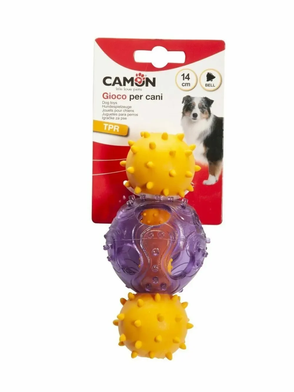 Camon игрушка для собак, Гантель с бубенчиком, 14 см
