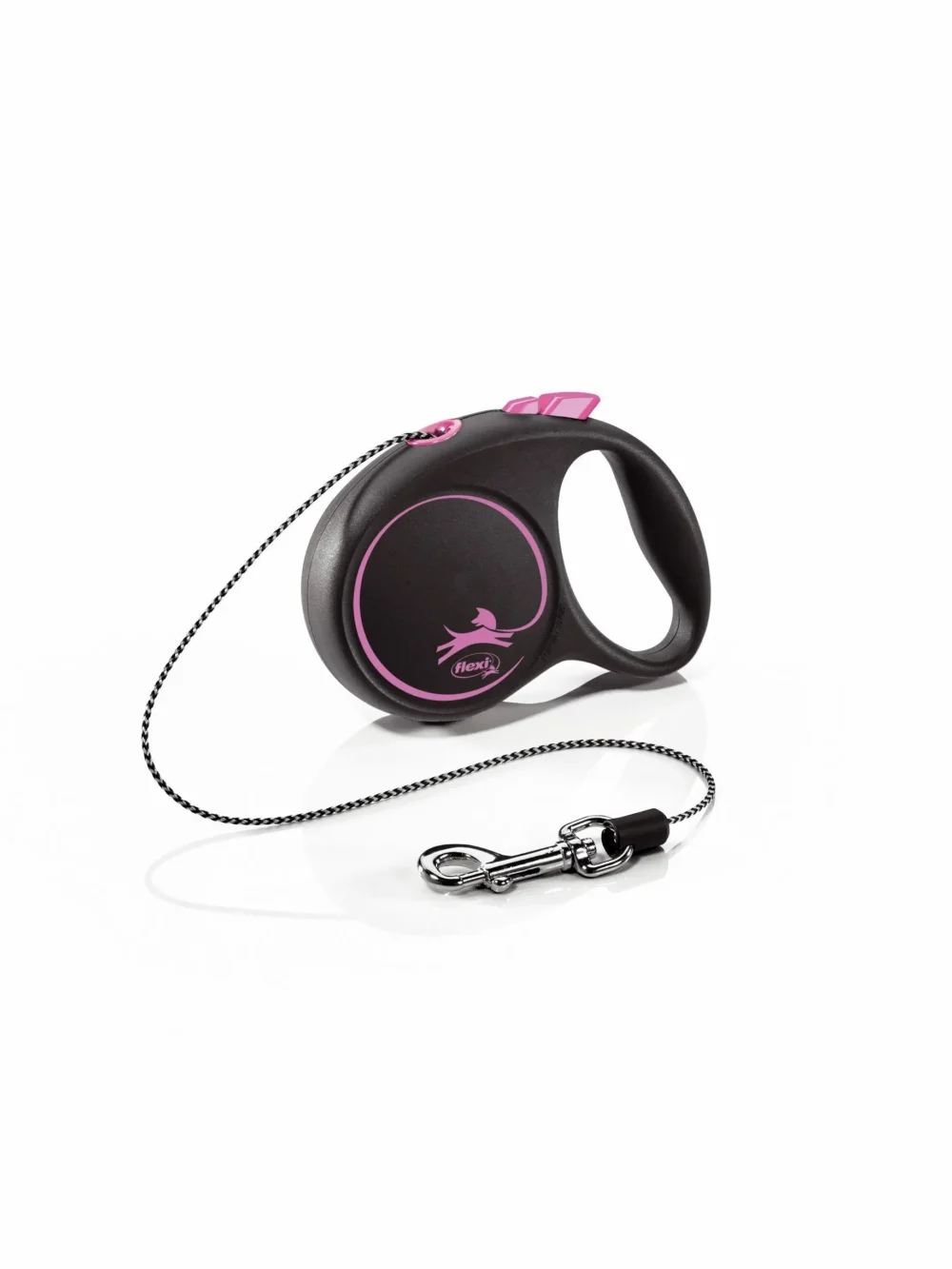FLEXI Рулетка BLACK DESIGN XS трос 3 м до 8 кг, розовый