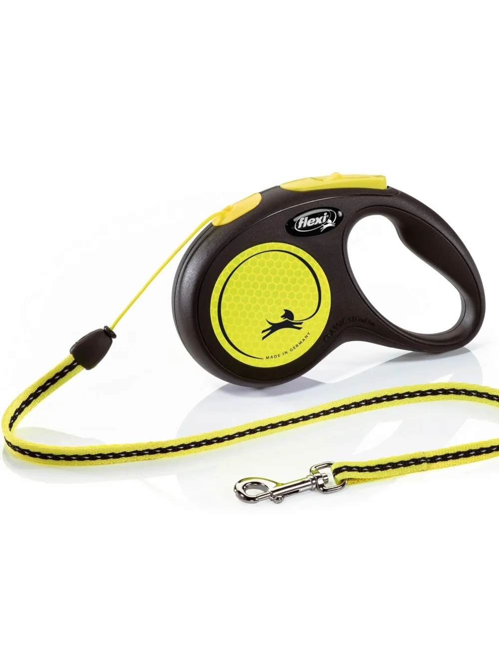 FLEXI Рулетка NEW NEON S трос 5 м до, 12 кг, черный / неон желтый
