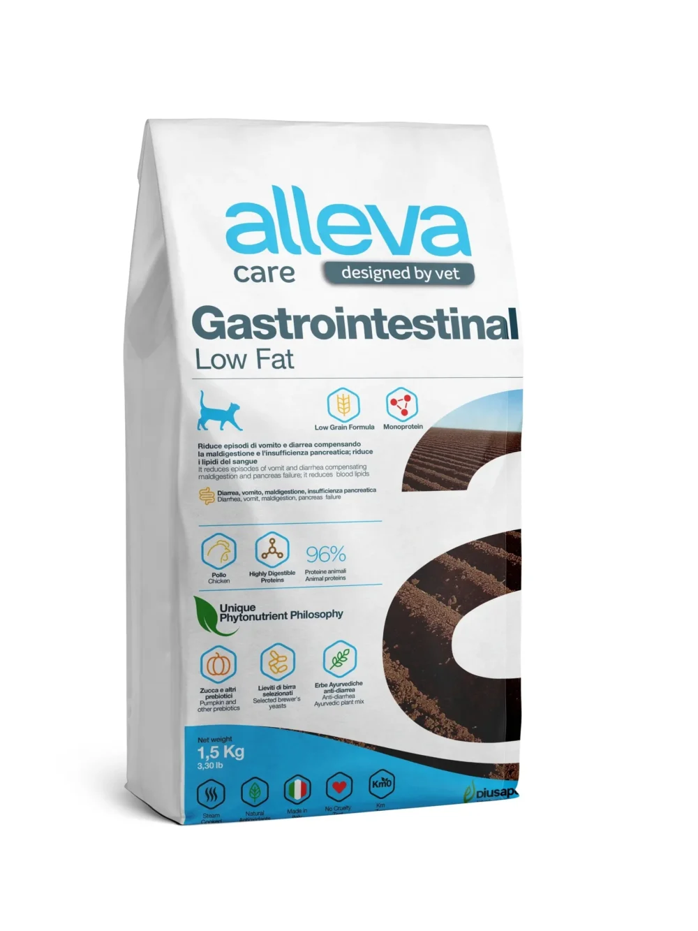 Alleva Care Cat Gastrointestinal Low Fat, 1,5 кг