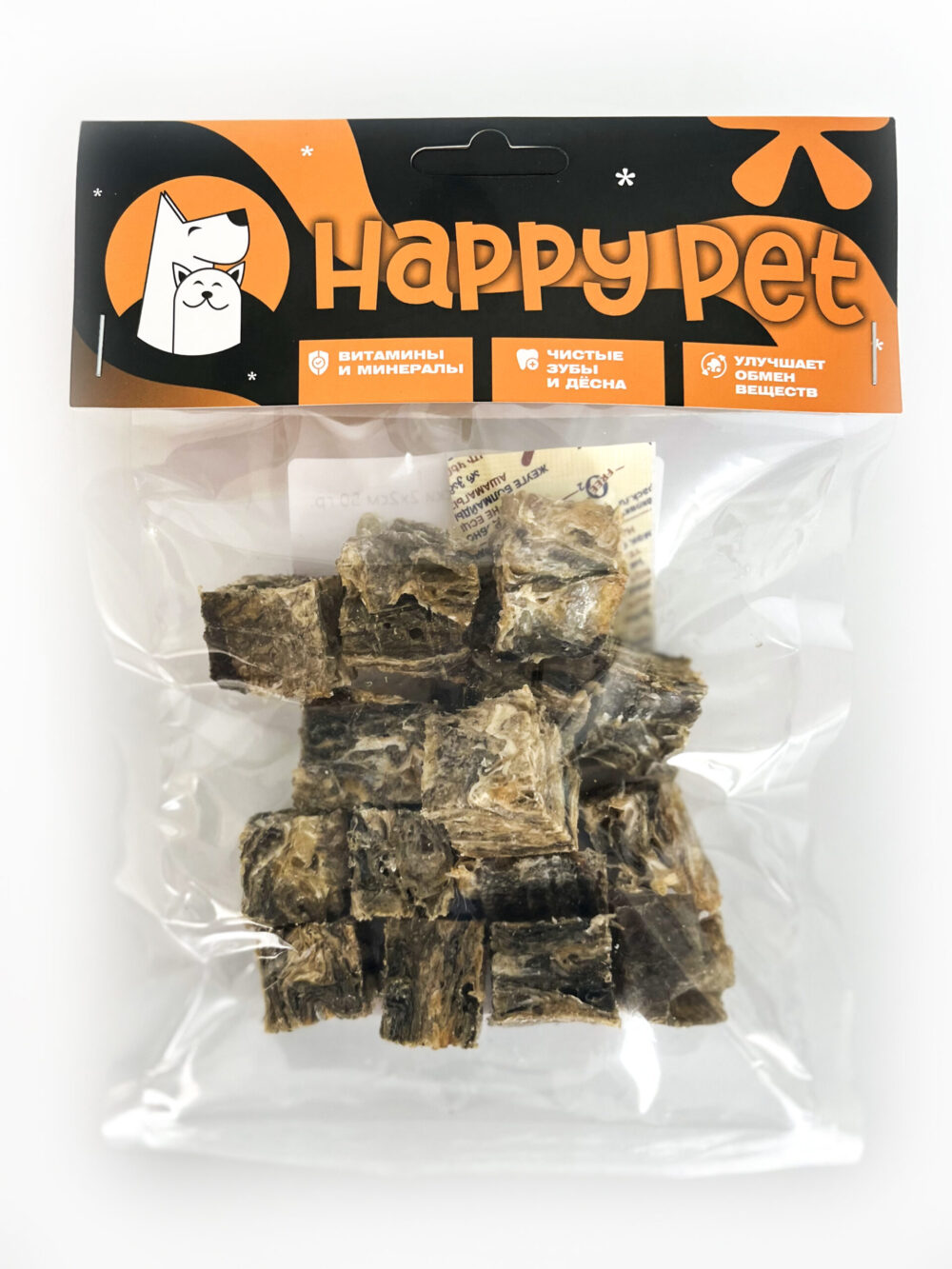 Лакомство HAPPY PET кубики из кожи трески 2х2 см