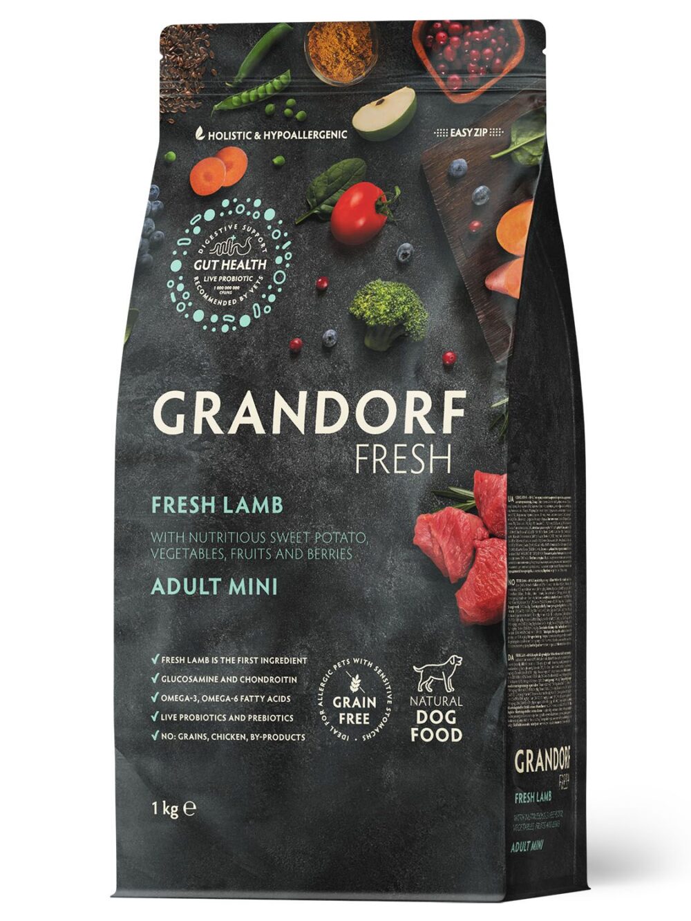 Сухой корм GRANDORF Fresh Dog Adult MINI Lamb&Sweet Potato (Свежее мясо ягненка с бататом для собак мелких пород) 1 кг / Грандорф