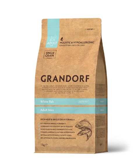 Сухой корм Grandorf Dog White Fish MINI для собак мелких пород с белой рыбой, 1 кг / Грандорф